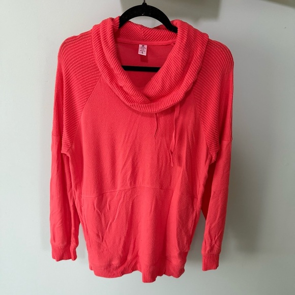 Member’s Mark Women’s Size L Cowl Neck Long Sleeve Coral Lounge Top- Stretchy! - Picture 1 of 7